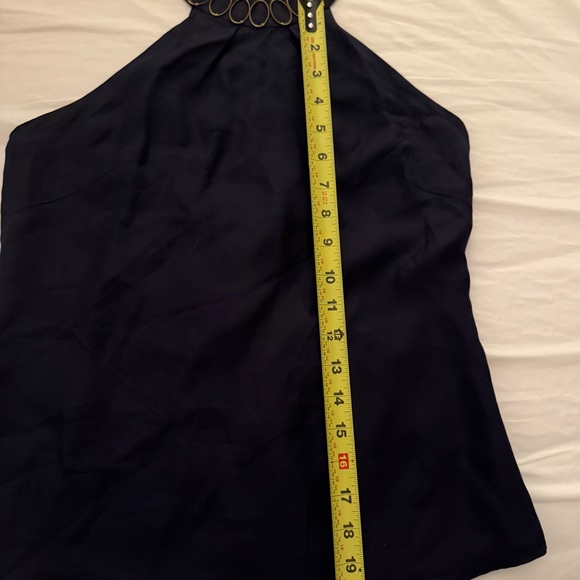 Chic CK Bradley Navy Halter Top with Unique Neckline - Picture 4 of 7